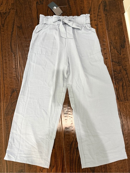 JWD Pants - NWT Paperbag-Waist Wide Leg Pants with Tie Belt - Light Blue